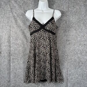 Y2K Rue21 Babydoll Dress Womens Medium Ditsy Floral Lace Trim Slip Mini Boho‎